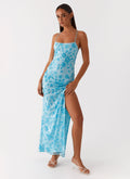 Bright Lights Beaded Maxi Dress - Blue